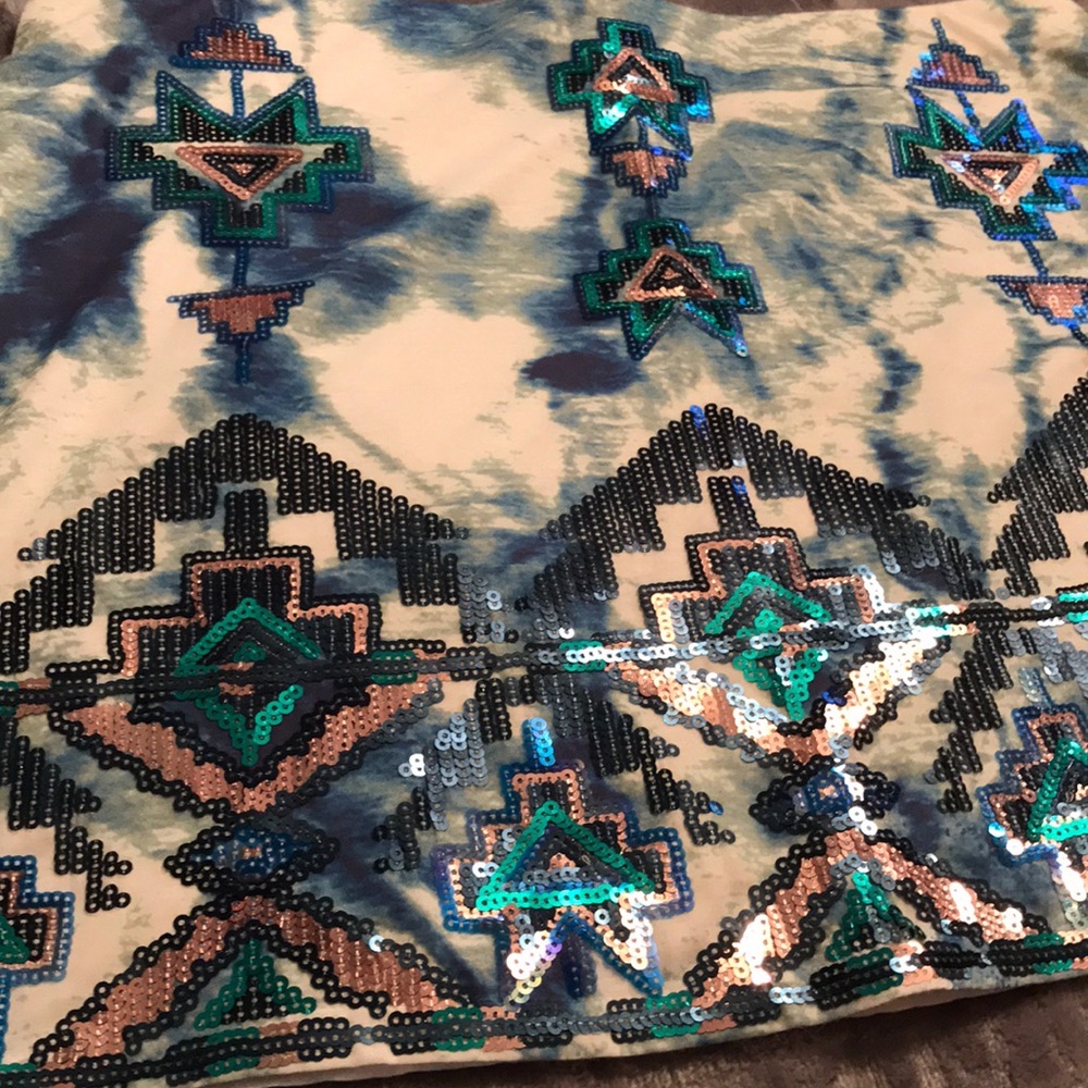 Express sequin tribal mini skirt - Picture 2 of 3